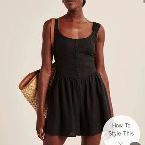 Abercrombie & Fitch Linen Romper, Size Small Petite